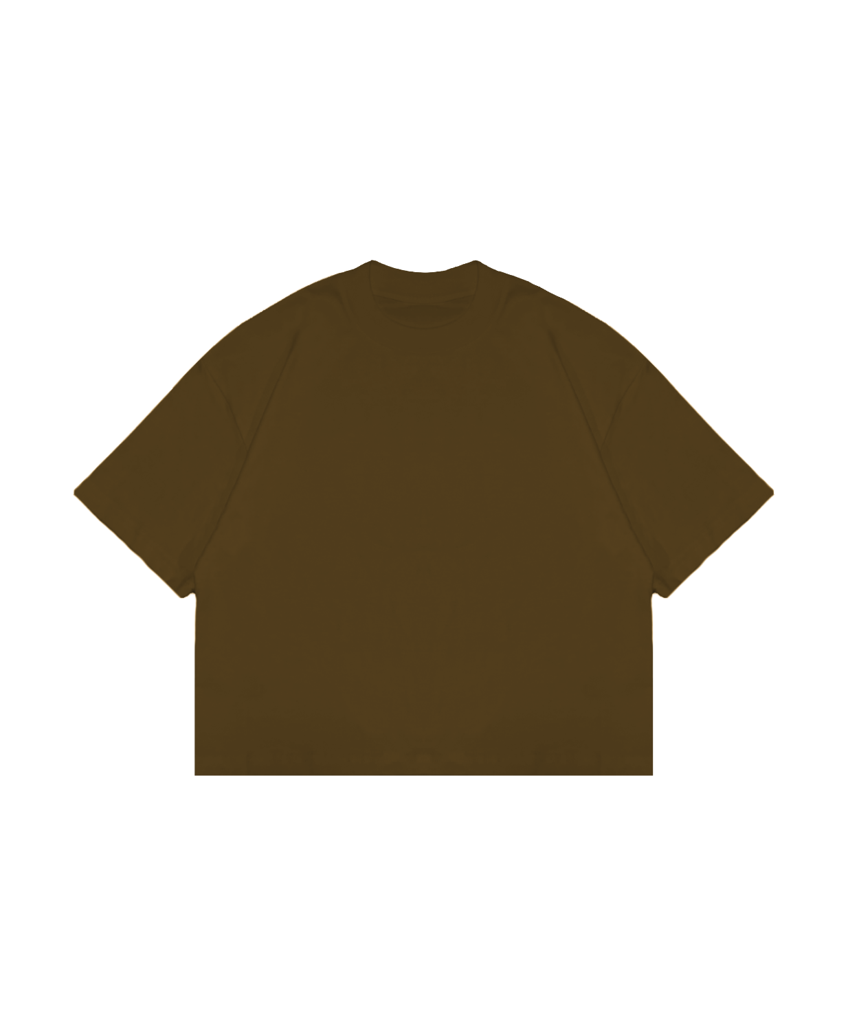 Cropped Oversized Tee V1- Dark Brown