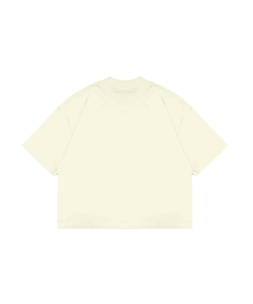 Cropped Oversized Tee V1- Ivory